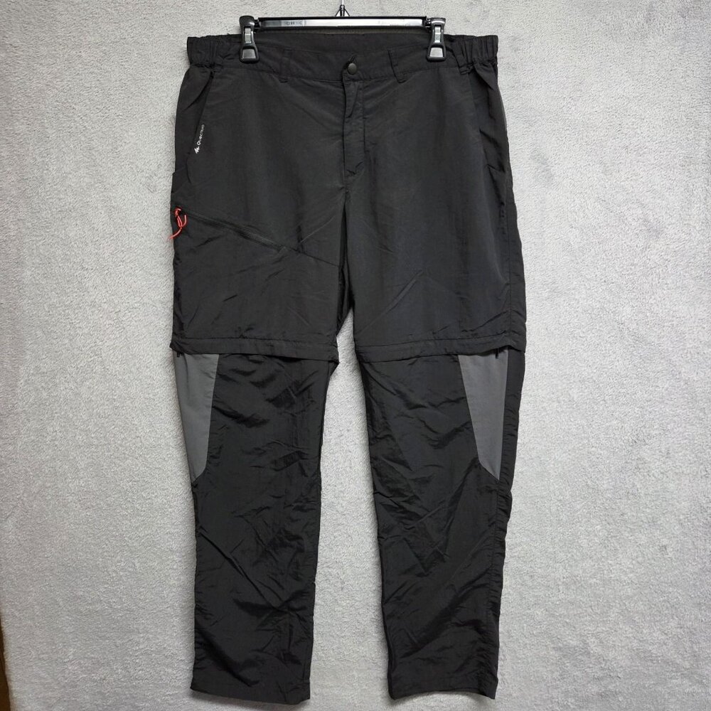 Decathlon Quechua Pants Mens 36x31 XL-2XL MH150 Black Convertible Hiking Shorts